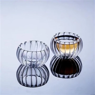 Tumbler Gloine Balla Dúbailte Striped
