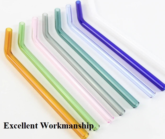 Wholesaler Coloured Fashion Design Food Grade Glass Straw